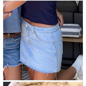 Missguided denim mini skirt